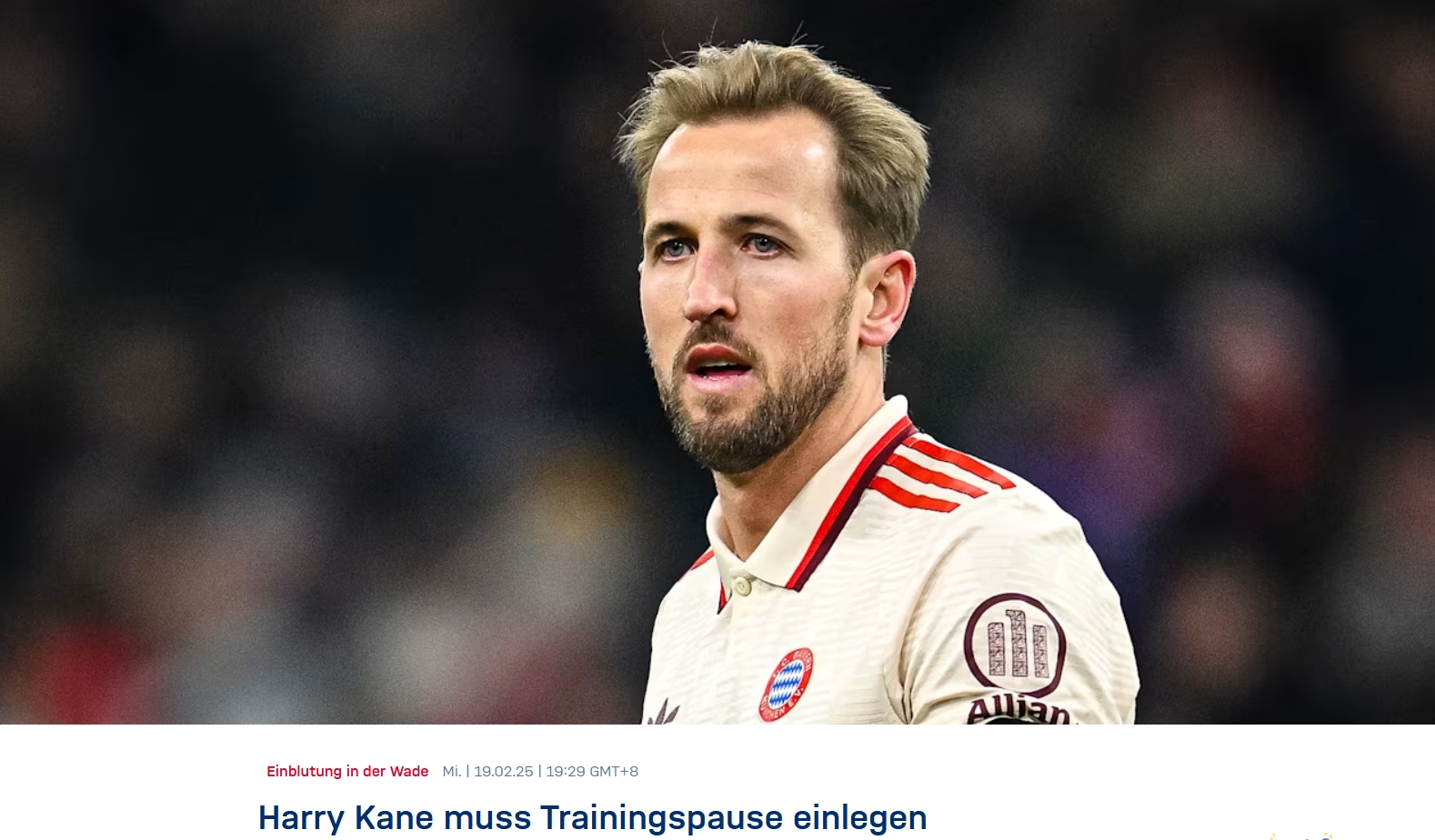 阿贾克斯球员凯恩因伤休战两周